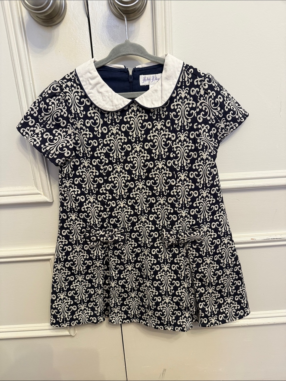 Rachel Riley Black and White Peter Pan Collar Dress